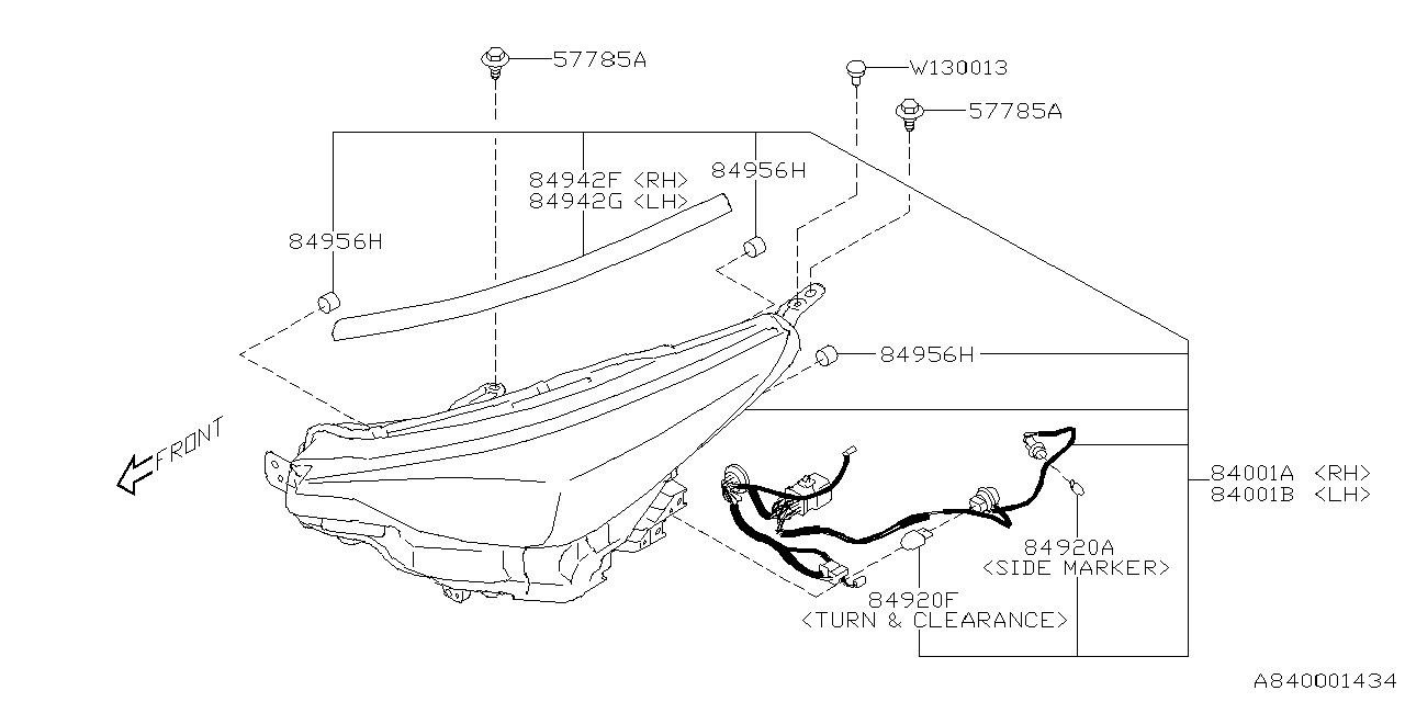Subaru 84002FN001 Head Lamp Assembly 84002FN001 Subaru Head Lamp Assembly
