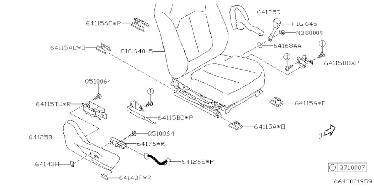 Subaru 64115FN080 COVER HINGE IN RH 64115FN080 Subaru COVER HINGE IN RH