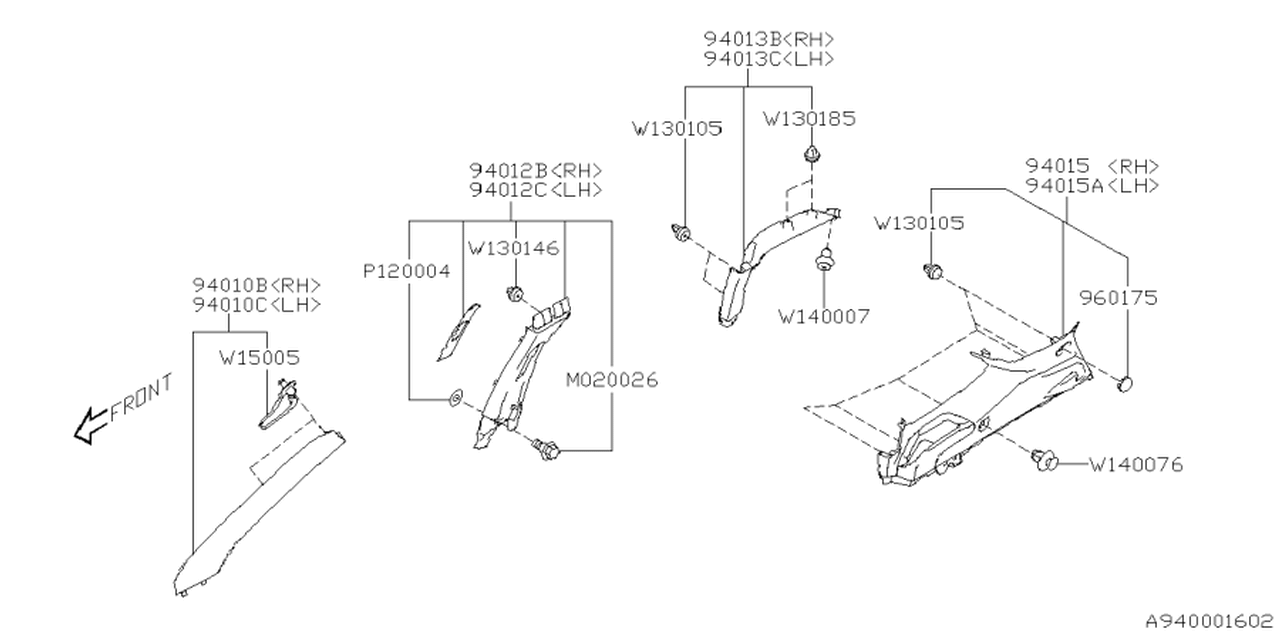 909150050 Subaru Clip TRM CURT A/B