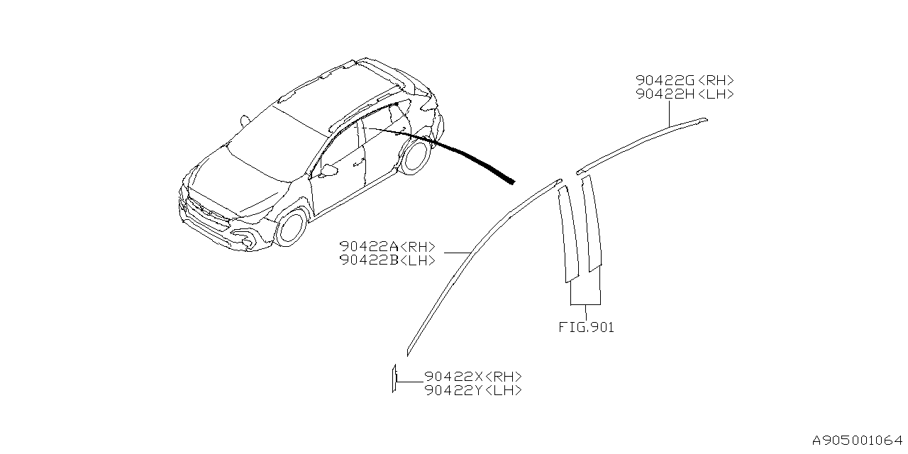 Subaru 90422FN15A TAPE DR SASH R M LH 90422FN15A Subaru TAPE DR SASH R M LH
