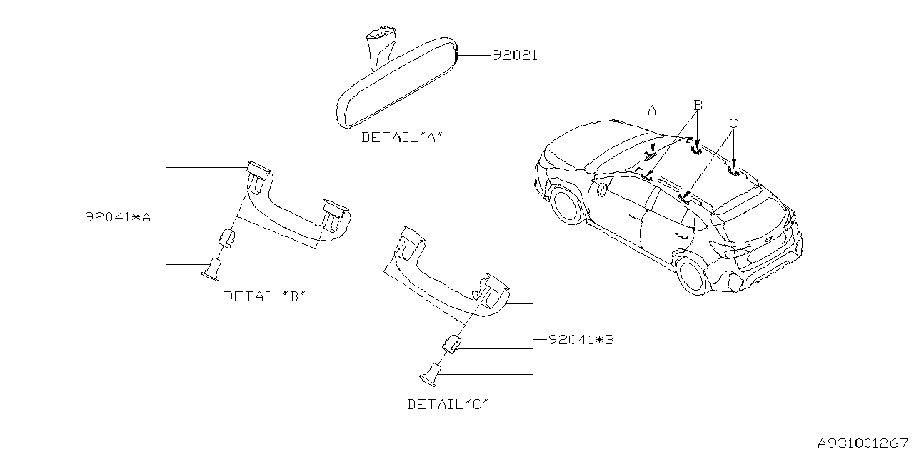 Subaru 92041VC010ME ASSIST RAIL ASSY 92041VC010ME Subaru ASSIST RAIL ASSY