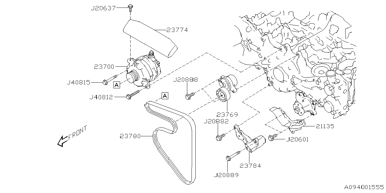 21135AA031 Subaru COVER-WATER PUMP