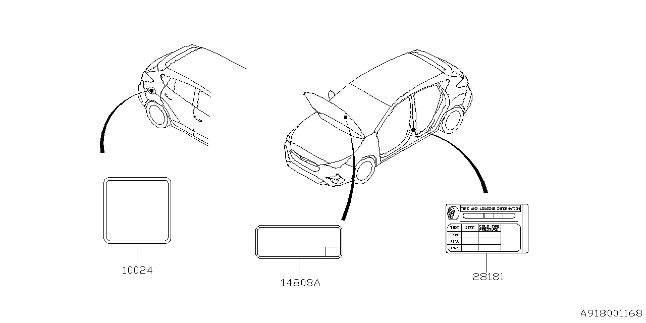 14808AJ630 Subaru LABEL EMISSIONS JH