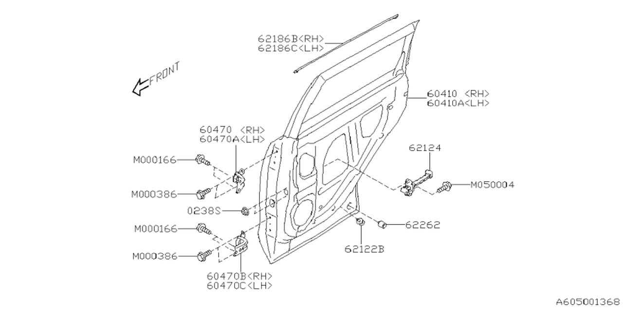 62124SL000 Subaru CHECKER ASSY DR R