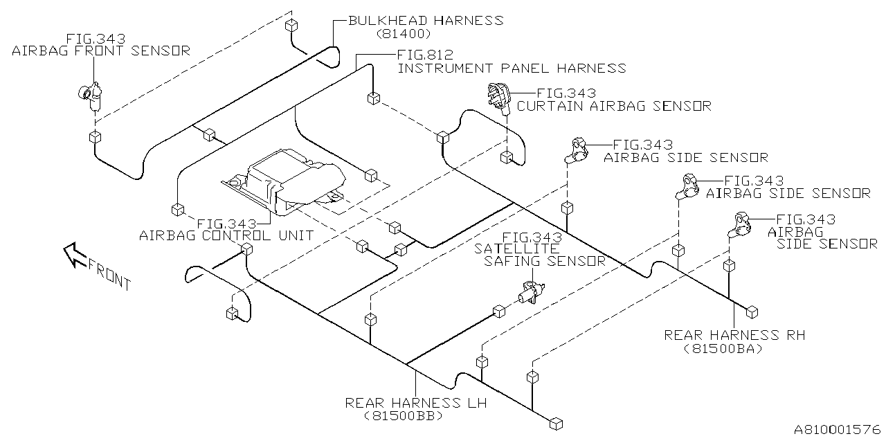 81402XC27A Subaru Wiring Harness Center Bulkhead