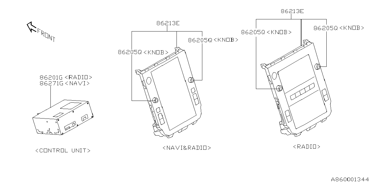 86201VC750 Subaru Radio Assembly Chassis