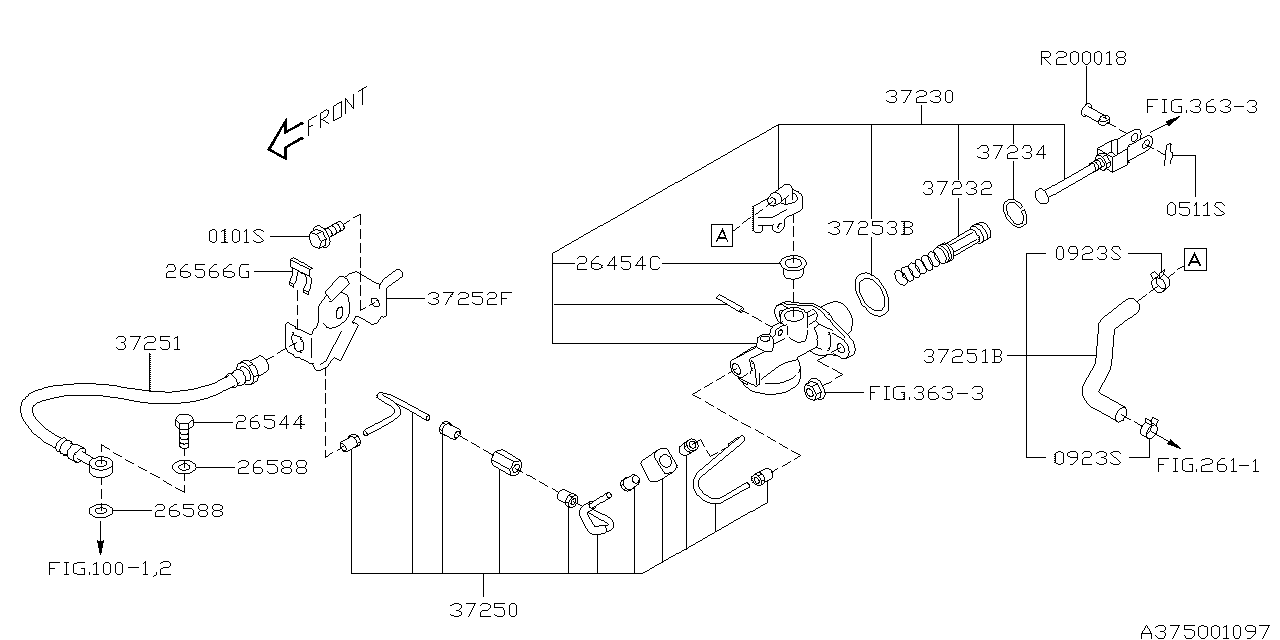 37240VA010 Subaru PIPE & CONN ASSY LHD