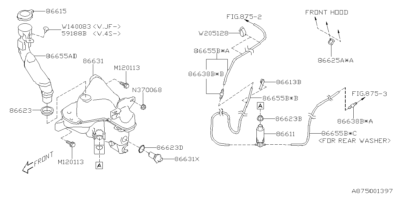 86611FN00A Subaru MOTOR & PUMP ASSY