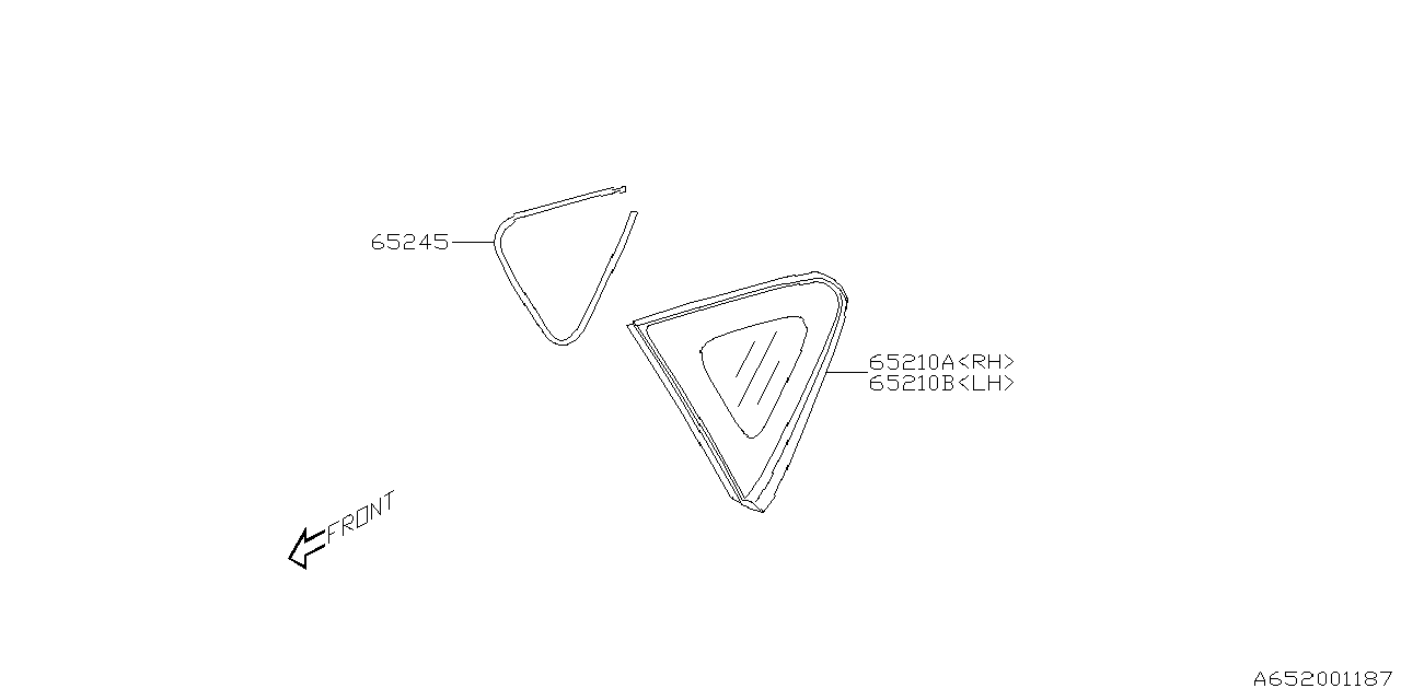 65209FN000 Subaru WDW GL ASSY R QTRRH