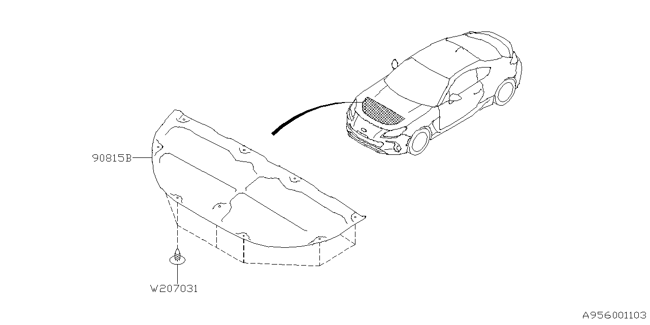 90815CC020 Subaru INSULATOR HOOD