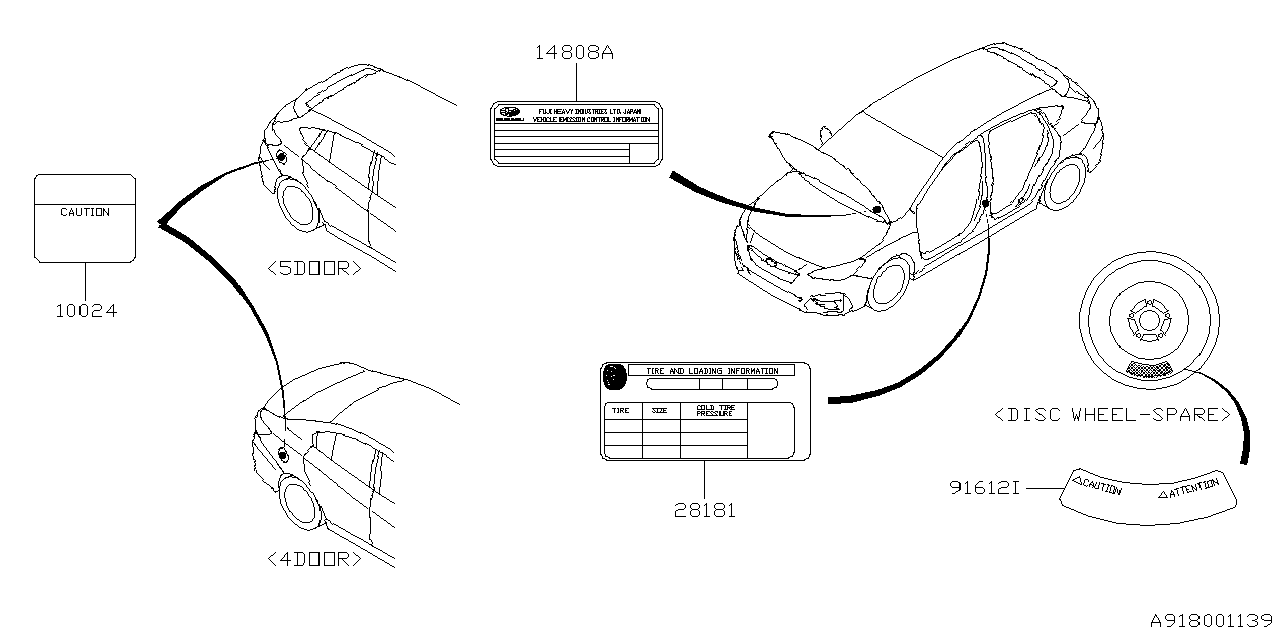 14808AJ58A Subaru Label-EMIS Cont