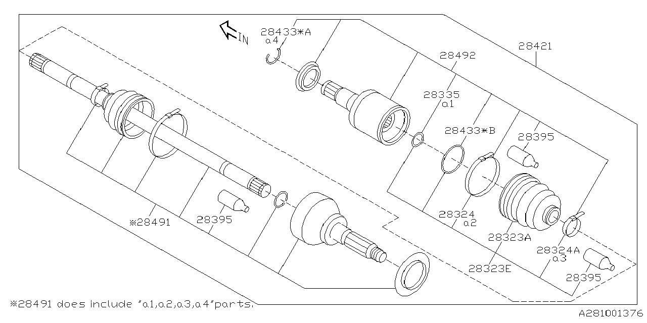 Subaru 28497CC000 BOOT KIT 28497CC000 Subaru BOOT KIT