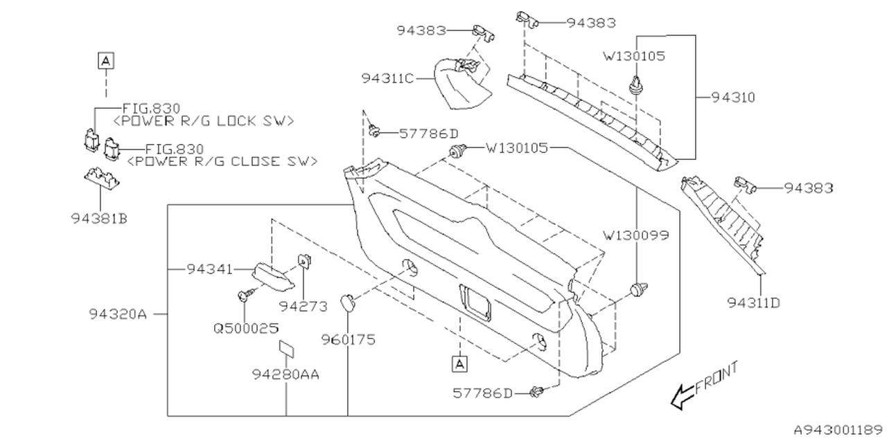 94310SL000VH Subaru TRIM PNL ASSY R GUPR