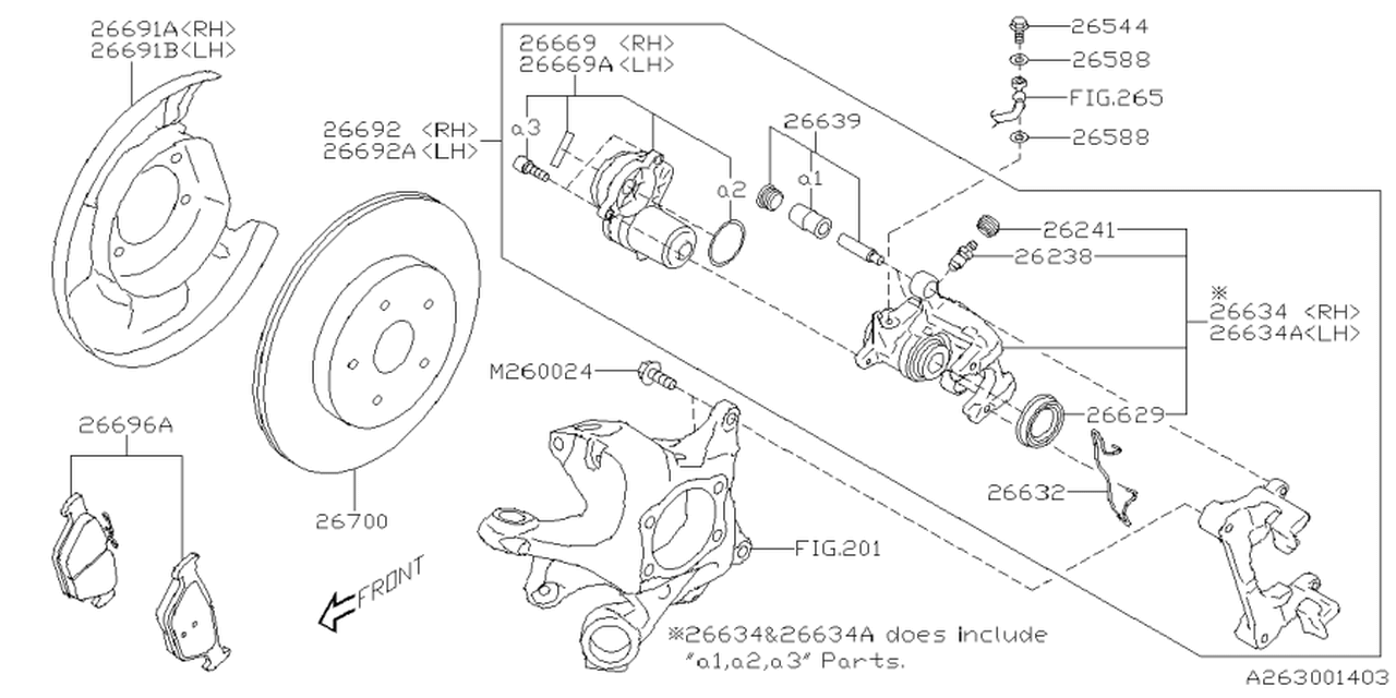 Subaru 26669FN010 MGU KIT LH 26669FN010 Subaru MGU KIT LH