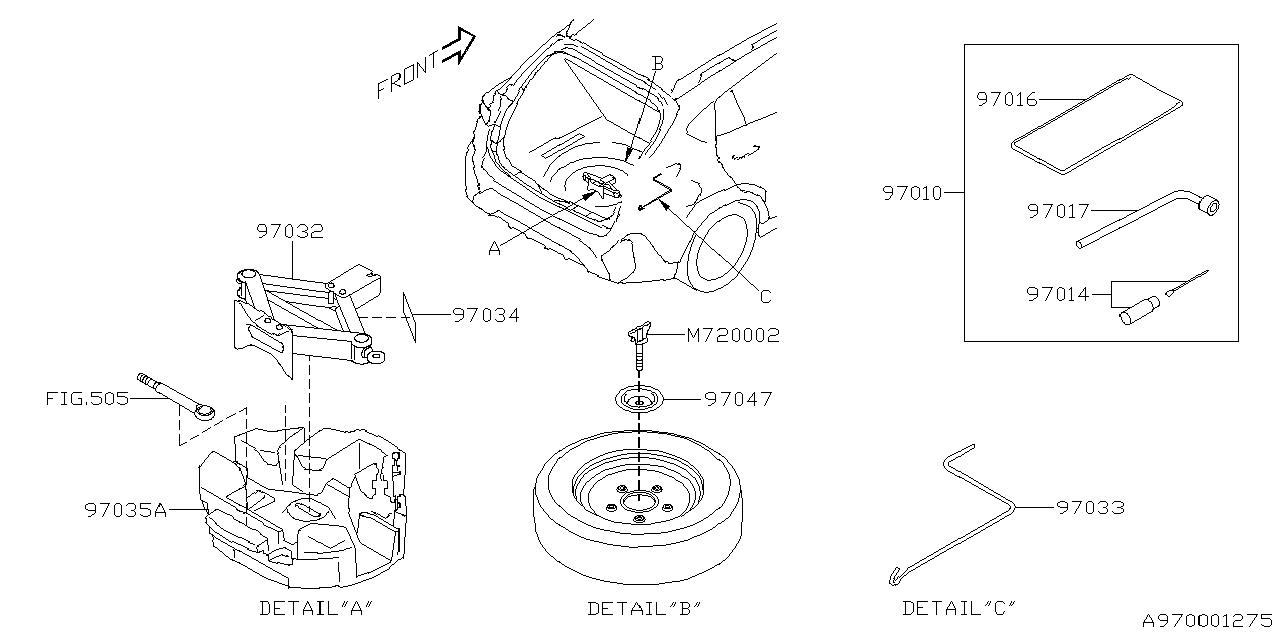 97034FN010 Subaru LABEL JACK