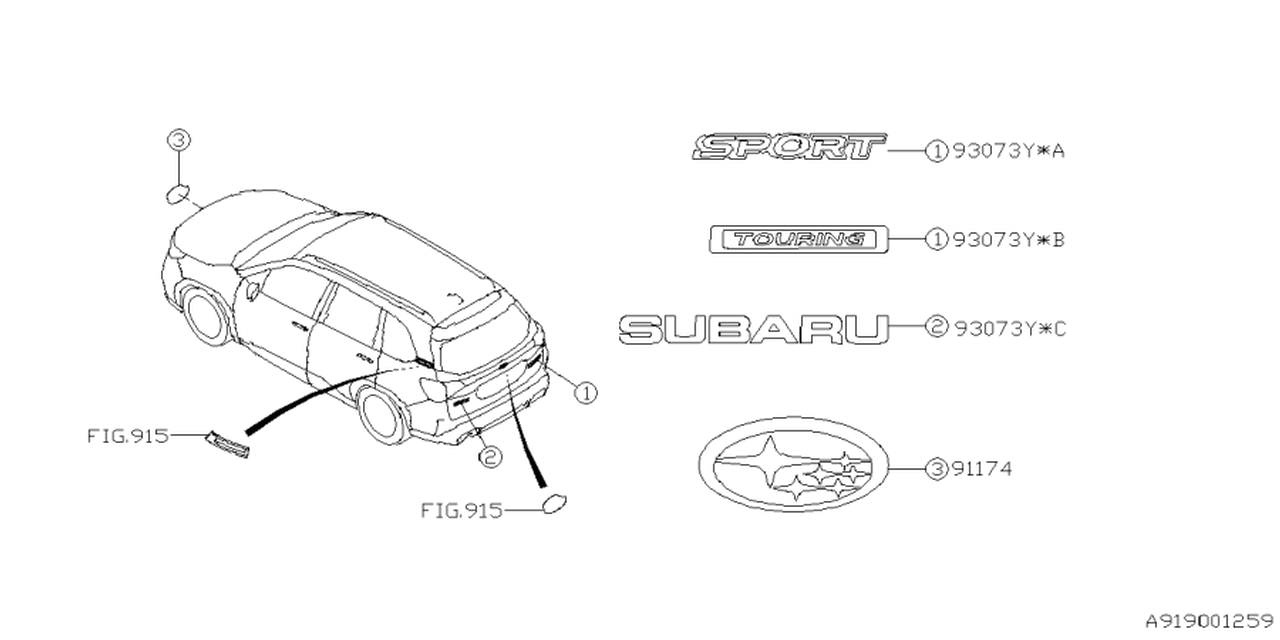 Subaru 93013SL000 ORNAMENT F 93013SL000 Subaru ORNAMENT F