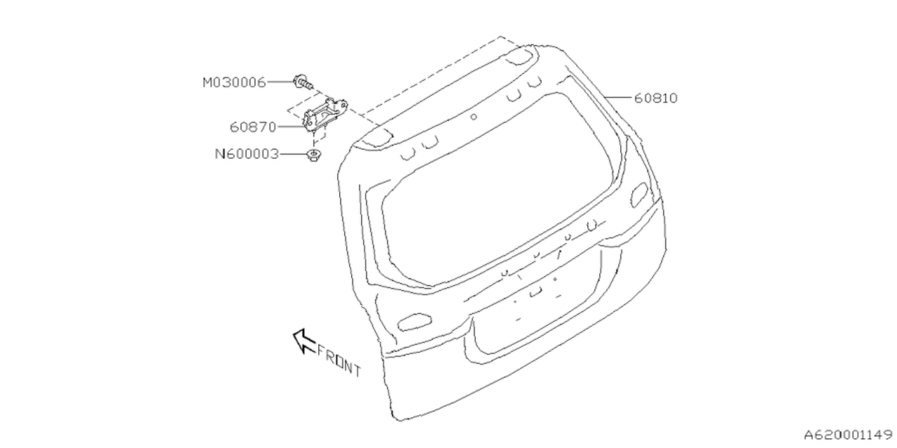 60829SL0409P Subaru PANEL COMPL R GAT