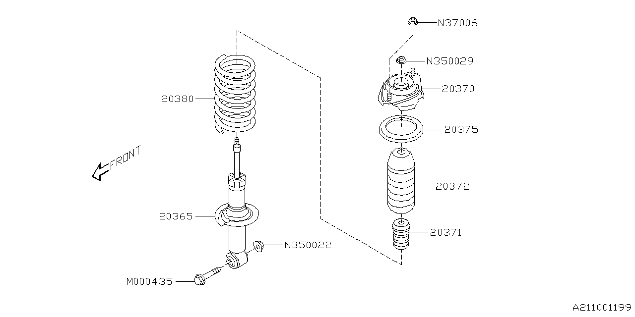 20370AL100 Subaru MOUNT SHOCK R