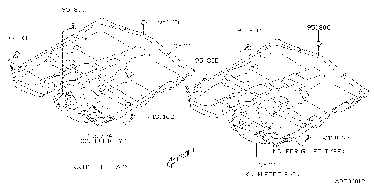 95011SJ050 Subaru Mat Floor