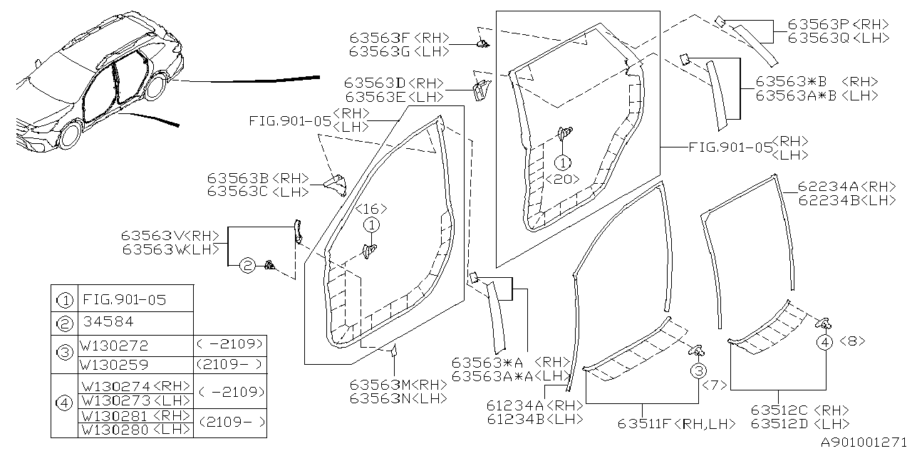 909130281 Subaru CLIP WTHSTP D5.2