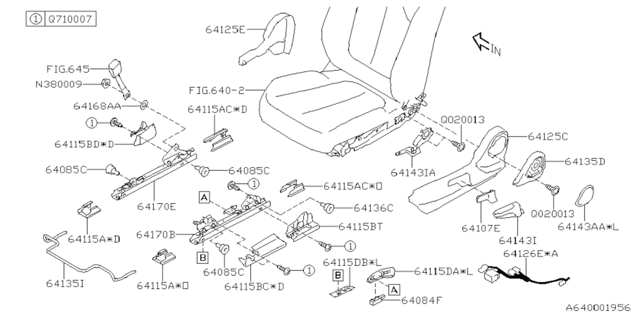 Subaru 64170FN031 SL RAIL ASSY OUT LH 64170FN031 Subaru SL RAIL ASSY OUT LH