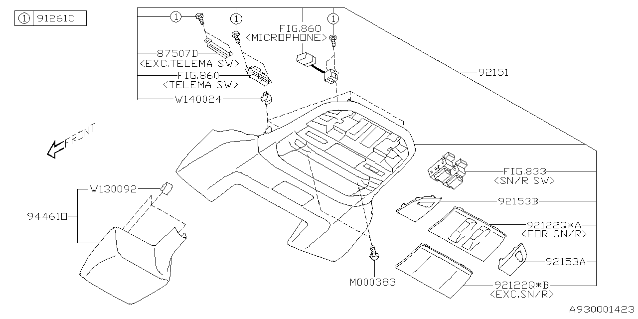 87507XC10A Subaru CAP ETC TEL