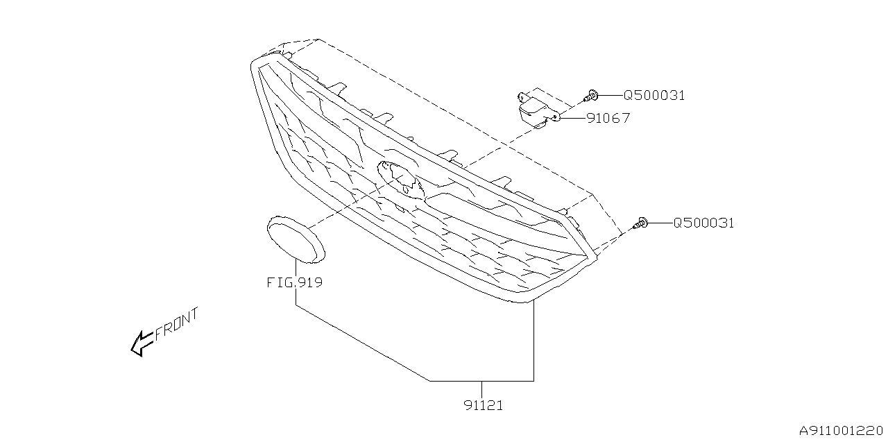 91121VC250 Subaru GRILLE ASSY F WWO