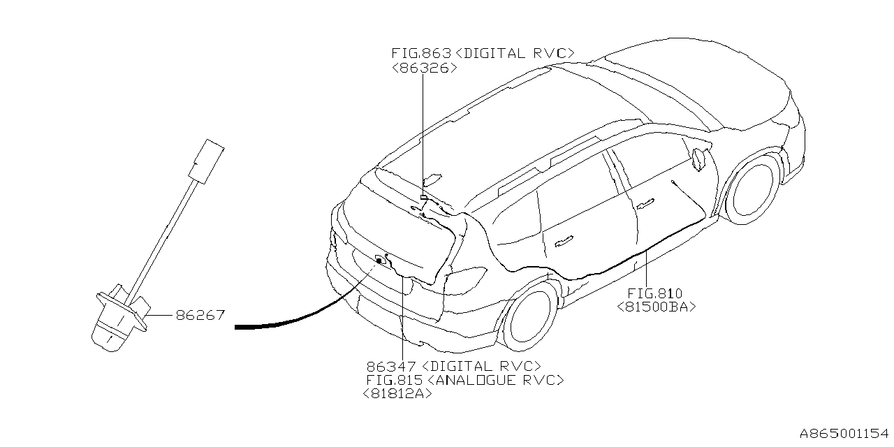 86348XC00A Subaru CABLE SUB ASSY