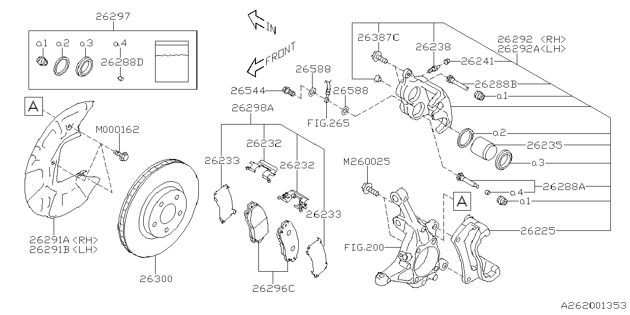 26296FN000 Subaru PAD KIT F