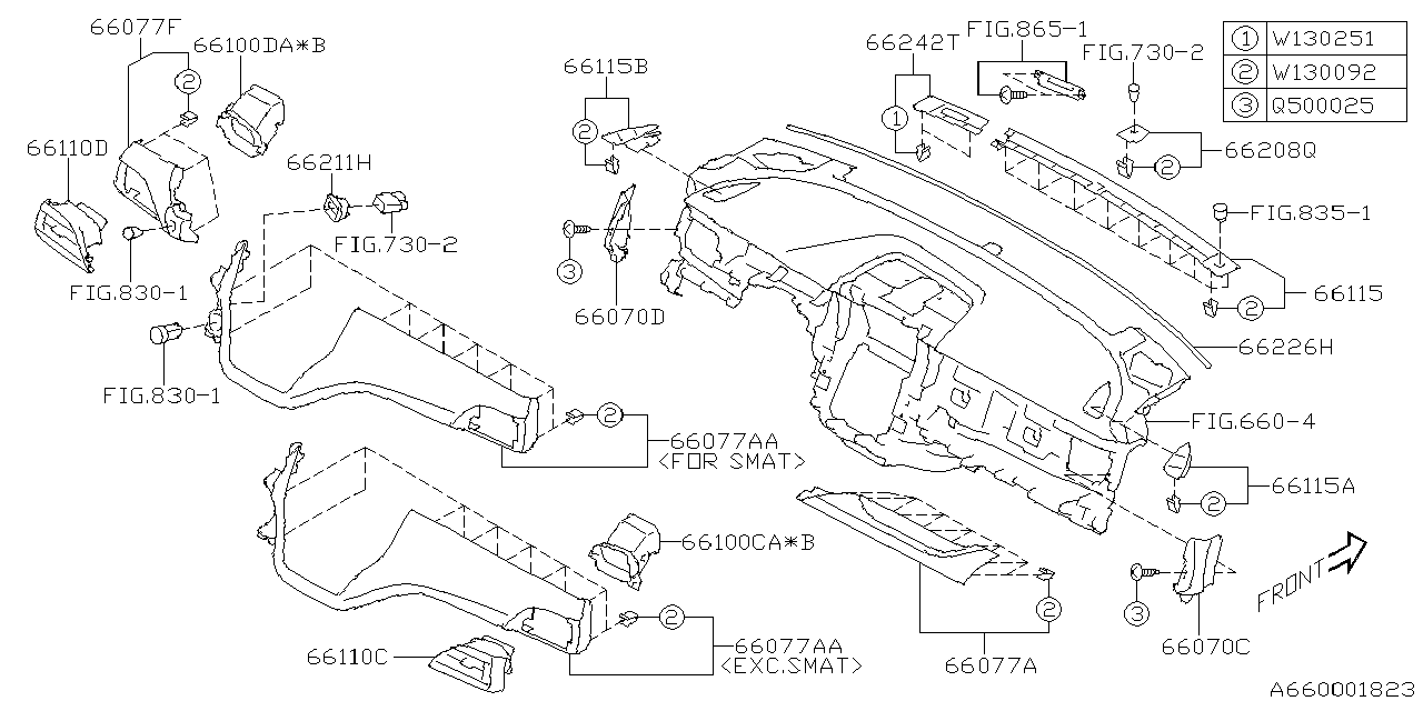 66073AN01B Subaru COVER ASSY IP SD ULH