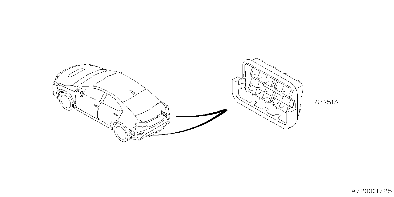 Subaru 72651AJ040 GRILL AIR VENTLTN 72651AJ040 Subaru GRILL AIR VENTLTN