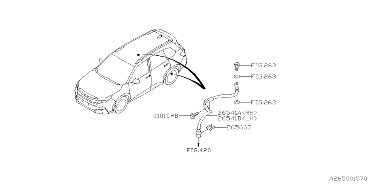 26541FN051 Subaru BRAKE HOSE R LH
