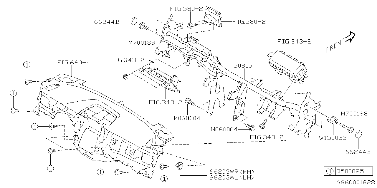 66203AN05A Subaru REINF Ip Sd UPR RH