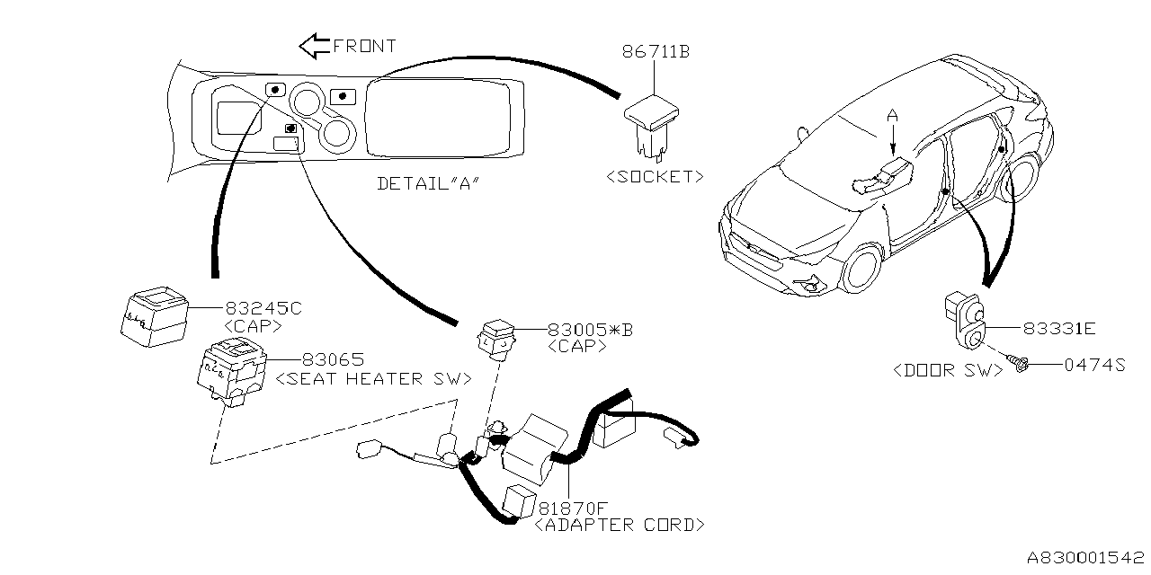 81870FN020 Subaru ADAPTER CORD CNSL