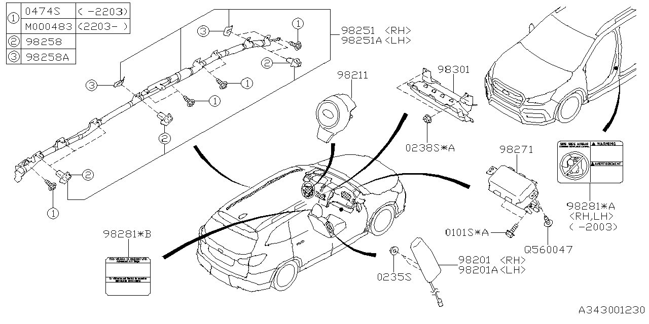 98301XC00EVH Subaru Air B Mod Assembly K
