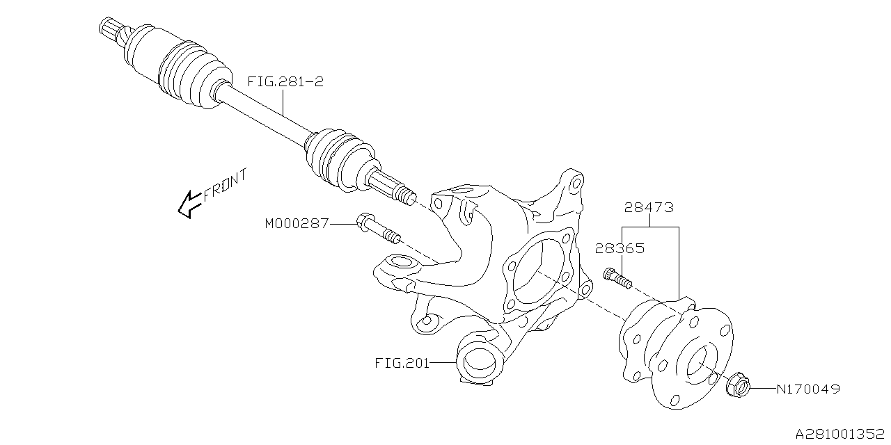 Subaru 28473VA011 HUB UNIT COMPL R 28473VA011 Subaru HUB UNIT COMPL R
