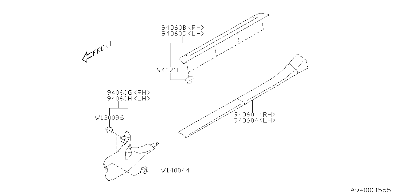 94060CC030VH Subaru COVER SILL SD FF LH