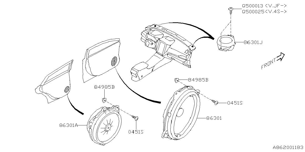 86301FN61A Subaru SPEAKER ASSY SRD