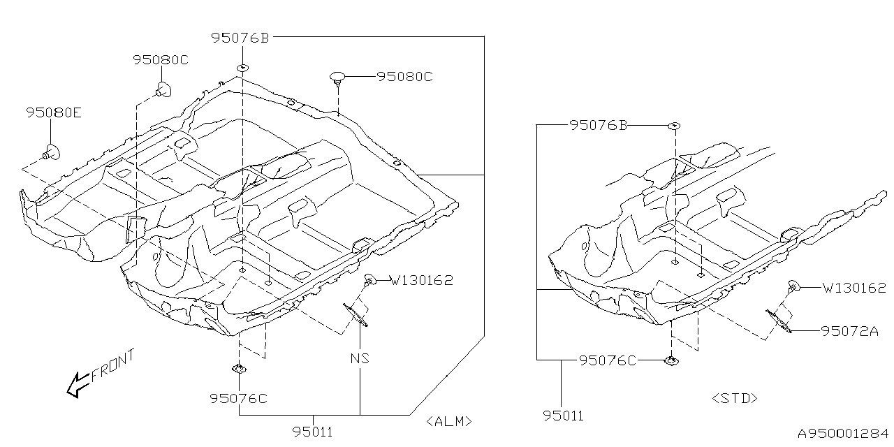 95011FN00B Subaru Mat Floor
