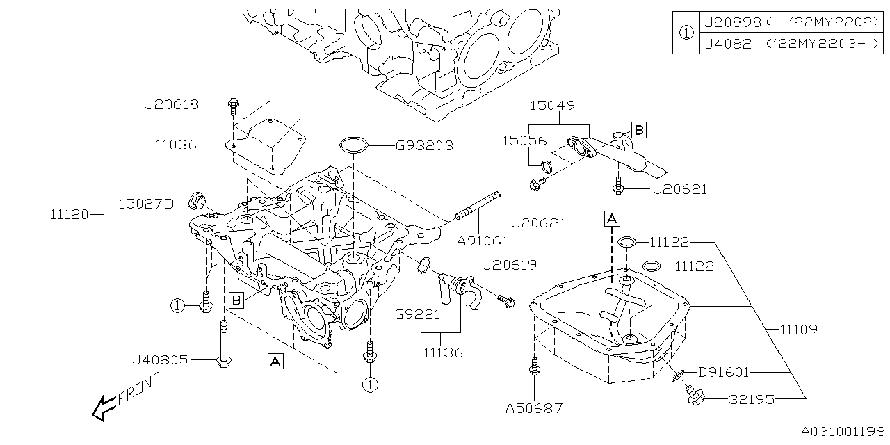 Subaru 11120AA63A PAN COMPL-OIL UPR 11120AA63A Subaru PAN COMPL-OIL UPR