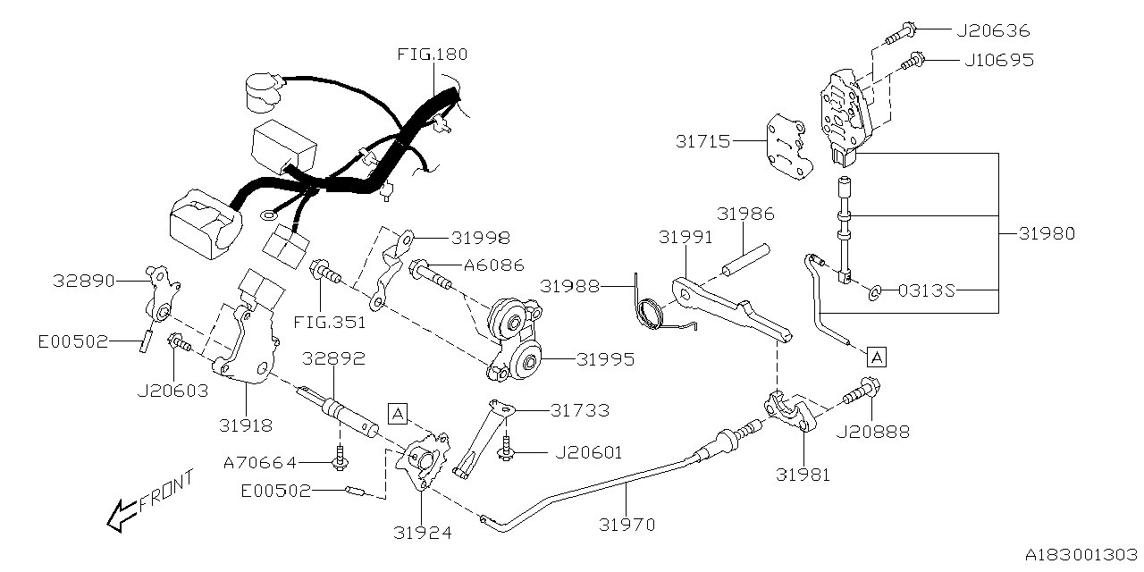 32890AA381 Subaru ARM COMPL-SHIFTER