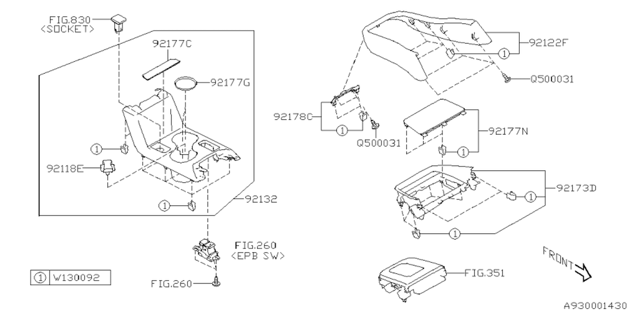 92118SL000 Subaru HOLDER CUP PARTON