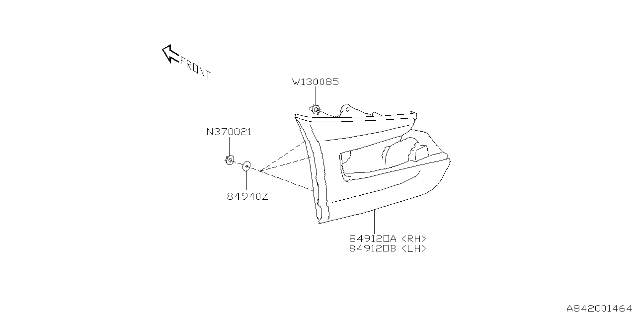 84912XC06A Subaru PB001958 LENS & BODY COMP