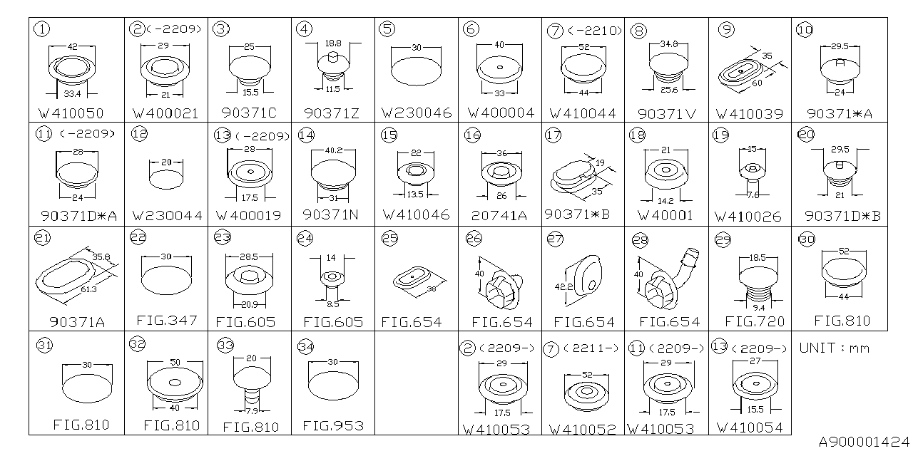 909410054 Subaru PLUG D18