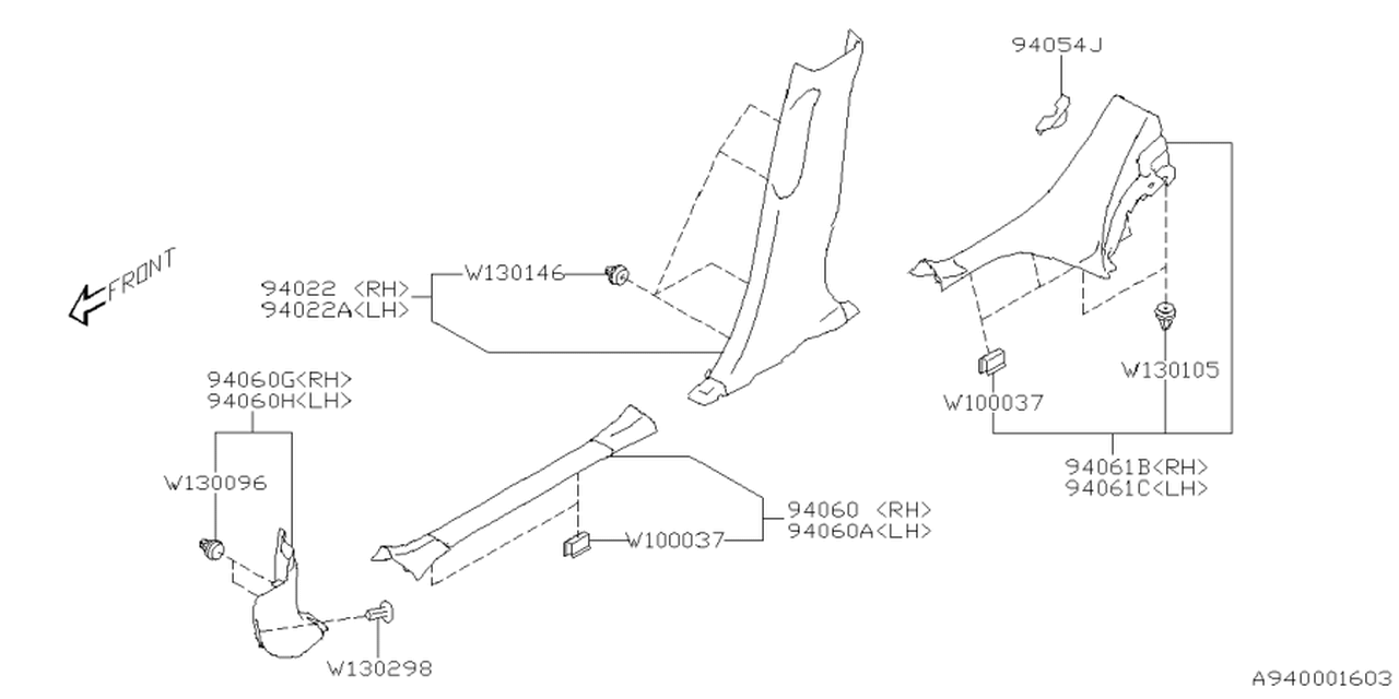 94061SL000VH Subaru COVER SILL SD RU RH