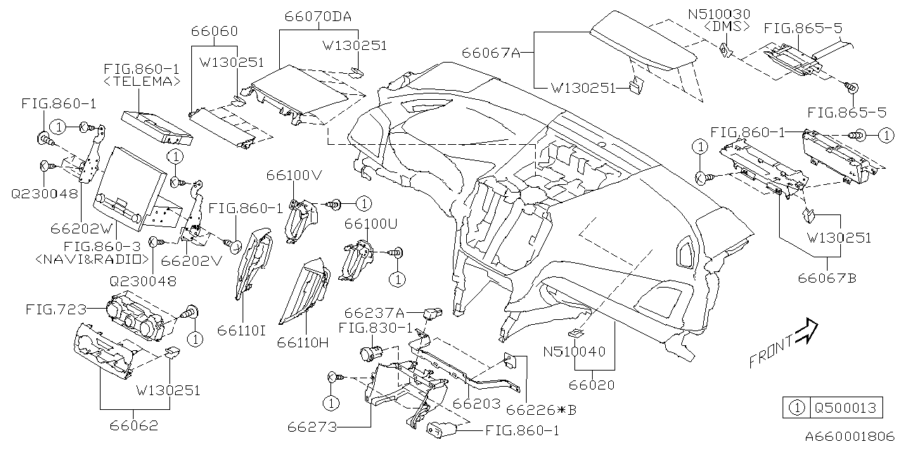 66110SJ020 Subaru GRILLE VENT AY C RH