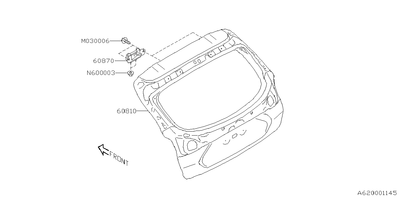 60809FN10A9P Subaru PANEL COMPL R GAT