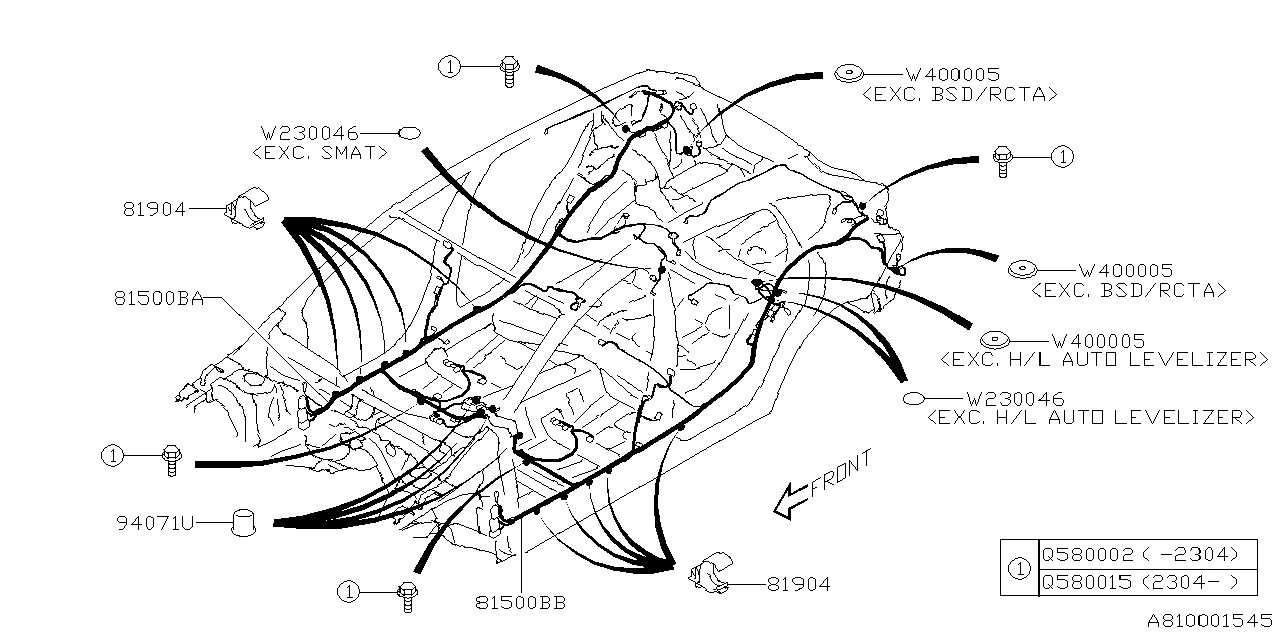 Subaru 81503FL25D Wiring Harness Rear Right Usa 81503FL25D Subaru Wiring Harness Rear Right Usa