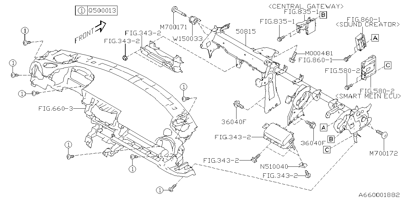 66300CC0109P Subaru BEAM STRG COMPL USA