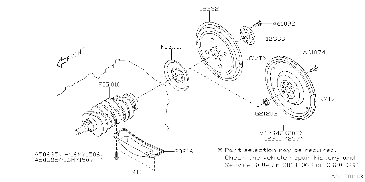 12342AA171 Subaru FLYWHEEL AY-FLEX